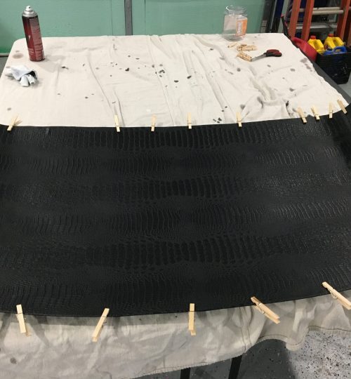 Headliner drying nicely
